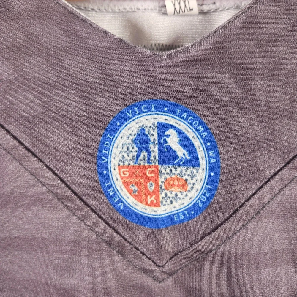 Grit City‎ Knights Tacoma Football Jersey Mens XXXL Grey Brewster 56 Sportswear